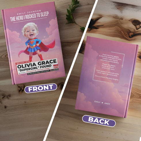 Personalized Supergirl Baby Journal – Custom Photo Name Quote | Superhero Mom & Baby Gift